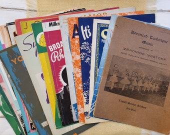 Antique Music LARGE Booklet Sheets (RANDOM Pick), Vintage Jazz Piano Book, Art Theme Ephemera, Collage Junk Journaling Scrapbook Supply