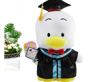 Kawaii Ahiru No Pekkle Duck Graduation Plush Toy Personalized Name Tag Cut Grad Gift Soft Huggable Doll