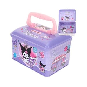 Kawaii Devil Bunny Coin Bank Small Items Storage Box Tin with Lock & Movable Handle