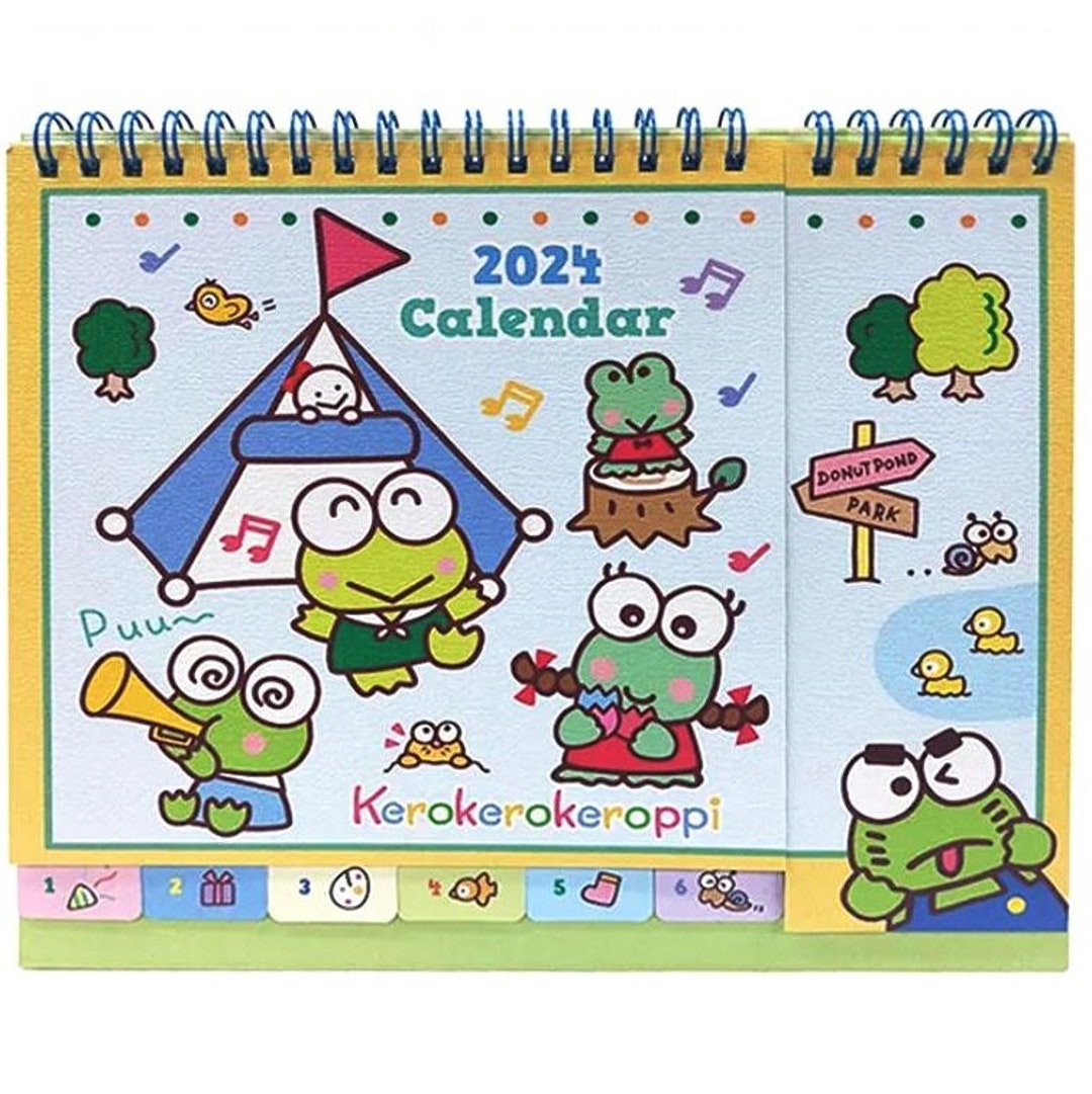 20242025 FEATURE Desktop Calendar Keroppi Stand up Schedule College