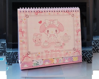 2026 Kawaii Melody Bunny Desk Calendar Desktop Schedule w/ Planner Sticker