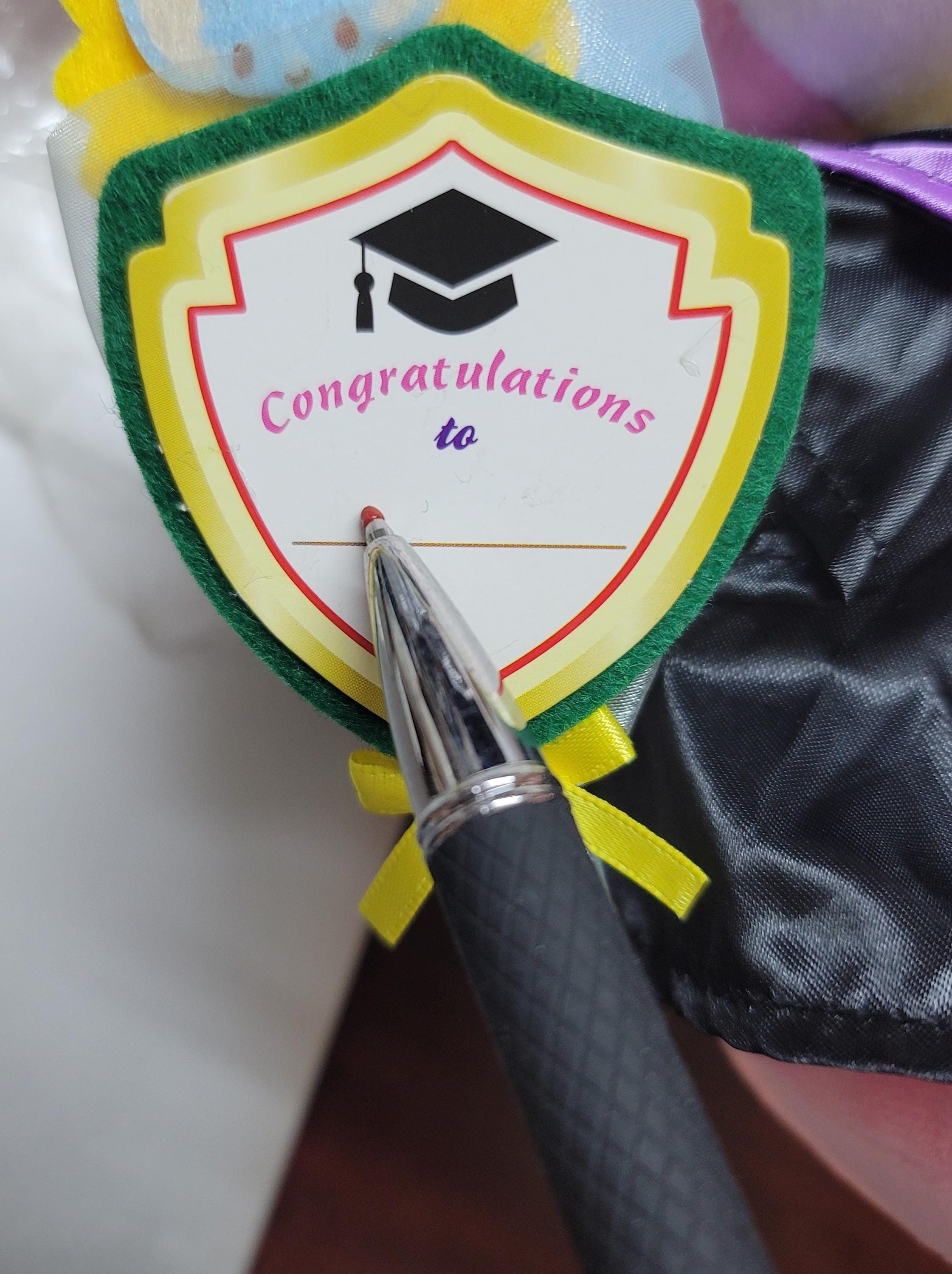 Kawaii Pudding Puppy Graduation Plush Personalized Name Tag Cut
