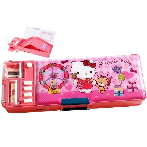 Kawaii Kitty Cat Deluxe 2-Case Pen Pencil Stationery Crafts Art Multi-purpose Magic Plastic Storage Box