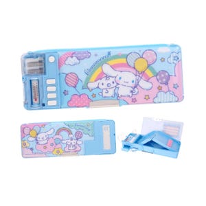 Kawaii Kitty Cat Deluxe Pencil Case 2-Layer Magic Button Stationery Box Optional Name Personalization Kawaii Puppy