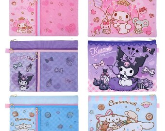 Kawaii 3-Zipper A4 File Folder: Polyester Crafts Storage Bag