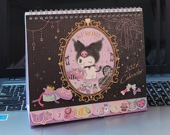 2026 Kawaii Devil Bunny Desk Calendar Desktop Schedule w/ Planner Sticker