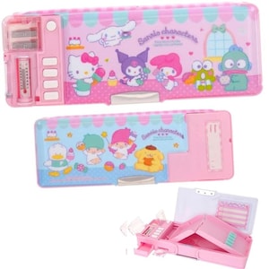Kawaii Kitty Cat Deluxe Pencil Case 2-Layer Magic Button Stationery Box Optional Name Personalization Mix Characters