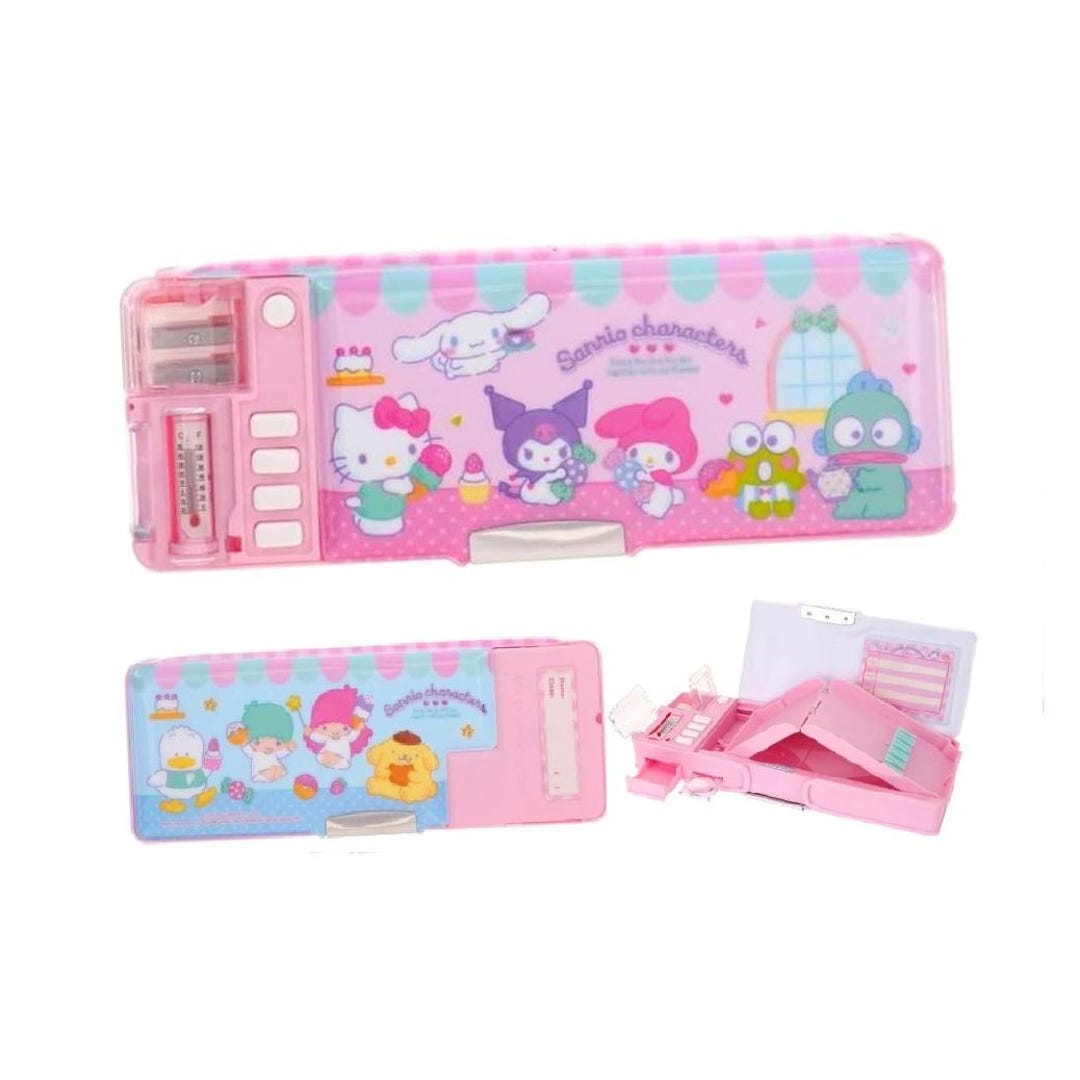 Kawaii Mix Characters Deluxe Pencil Case 2-layer Magic Button