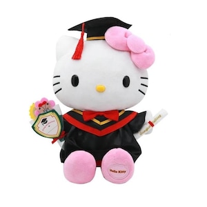 Kawaii Kitty Graduation Plush Toy Personalized Name Tag Cut Cat Grad Gift Soft Huggable Doll
