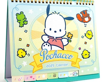 2025~2026 FEATURE Desktop Calendar Kawaii Pochacco Dog Stand Up Schedule College Office Booklet with Note Pages