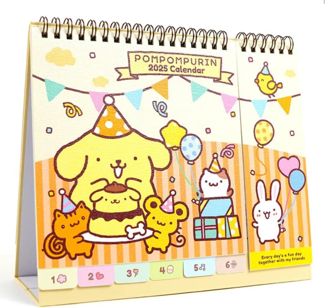 20252026 FEATURE Desktop Calendar Pompompurin Stand up Schedule