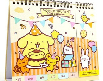 2025~2026 FEATURE Desktop Calendar Pompompurin Stand Up Schedule College Office Booklet with Note Pages