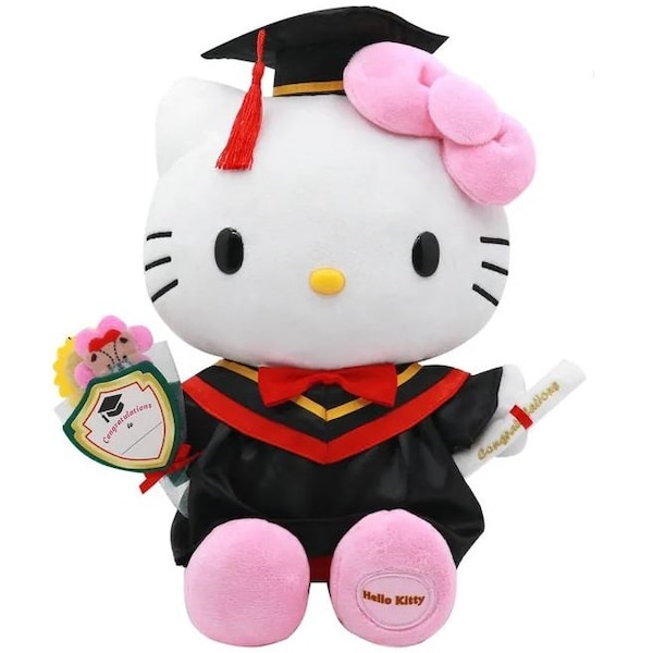 Kawaii Graduation Kitty Cat Grad Gift Soft Huggable Stuffed Animal Plush Figure Toy