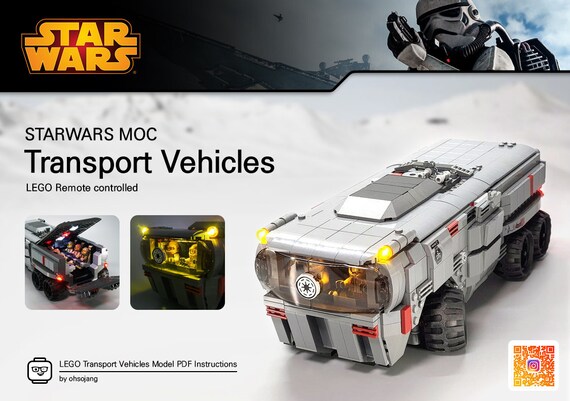Lego Remote Controlled Starwars Moc Transport Vehicles Model Etsy