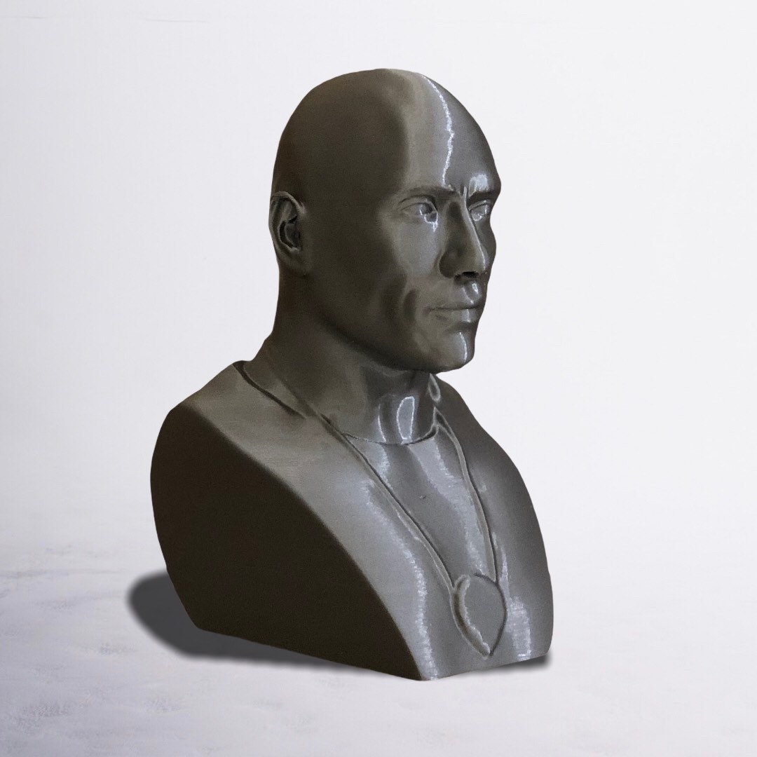 The Rock Bust Dwayne Johnson Sculpture Statue Etsy