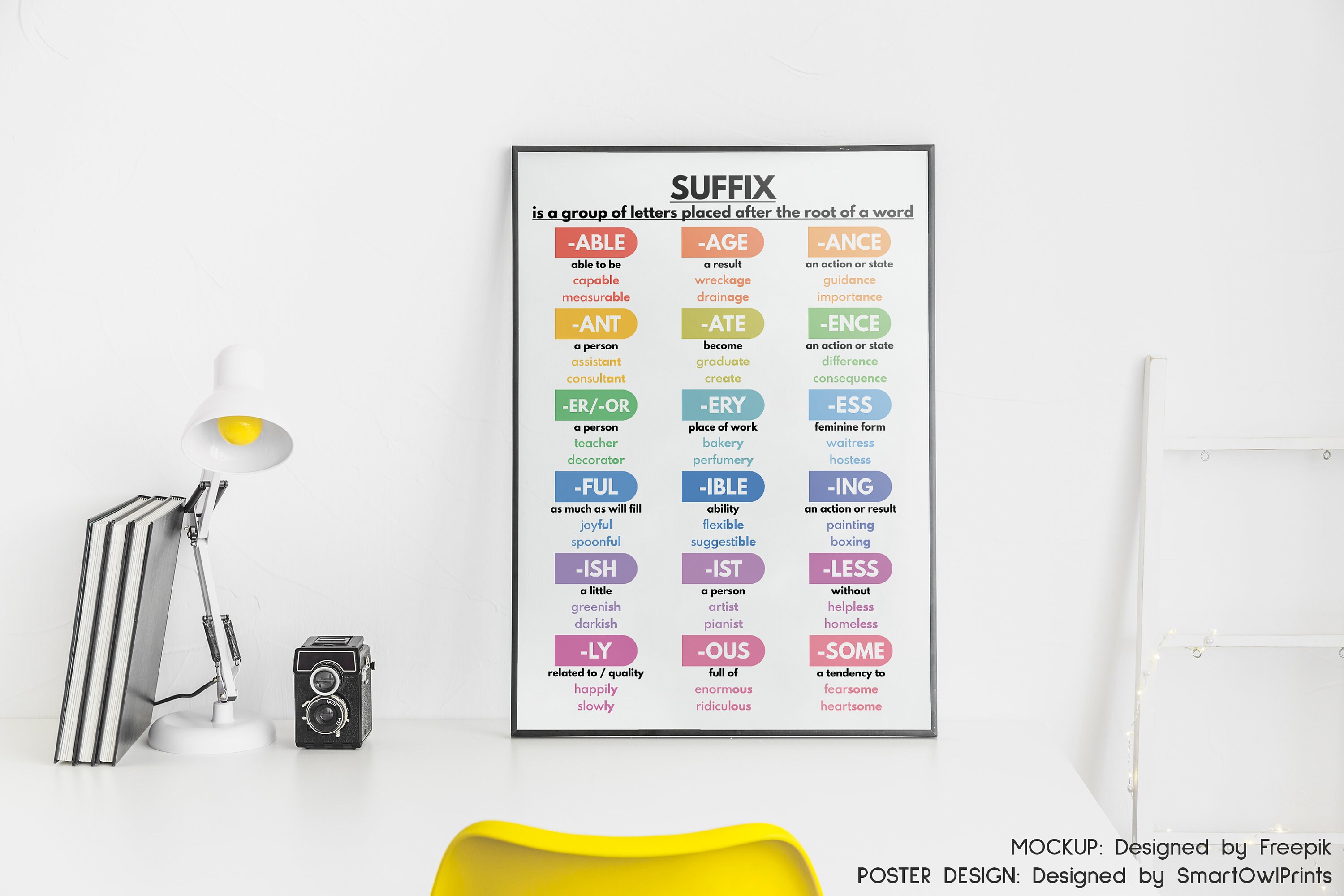 PREFIX and SUFFIX Poster English Grammar Chart for | Etsy