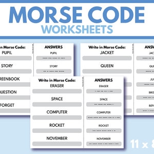 MORSE CODE Worksheets, Morse Alphabet, Homeschool Activity,educational ...