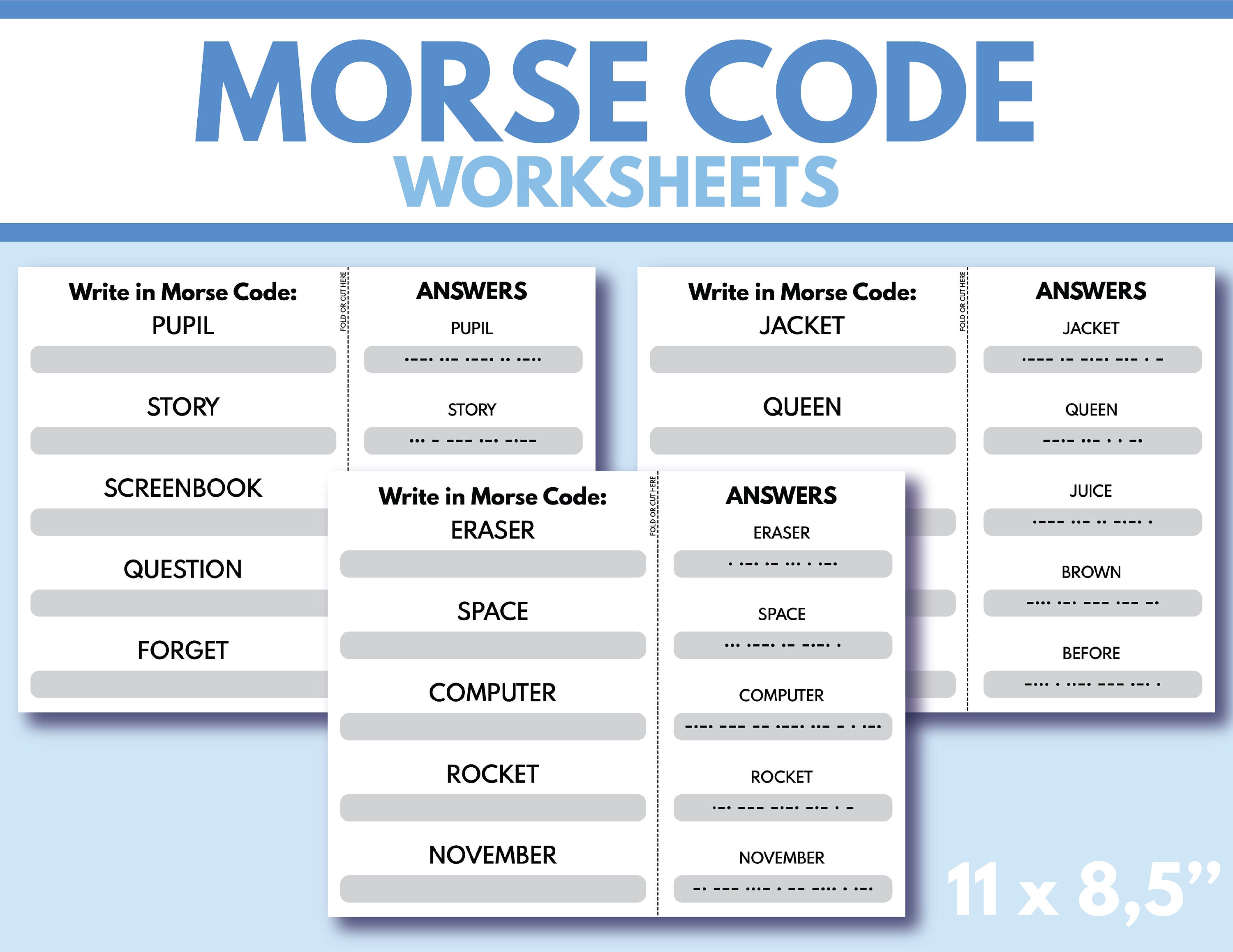 MORSE CODE Worksheets, Morse Alphabet, Homeschool Activity,educational ...