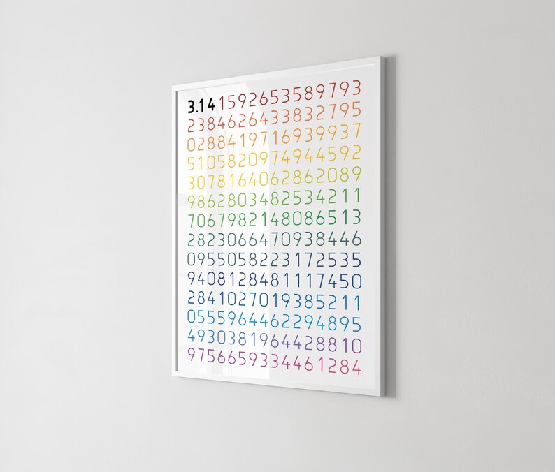PI NUMBER poster, Educational poster, Math, Rainbow colors, Classroom Wall Art Poster, Printable, Geometry poster, digital download image 7