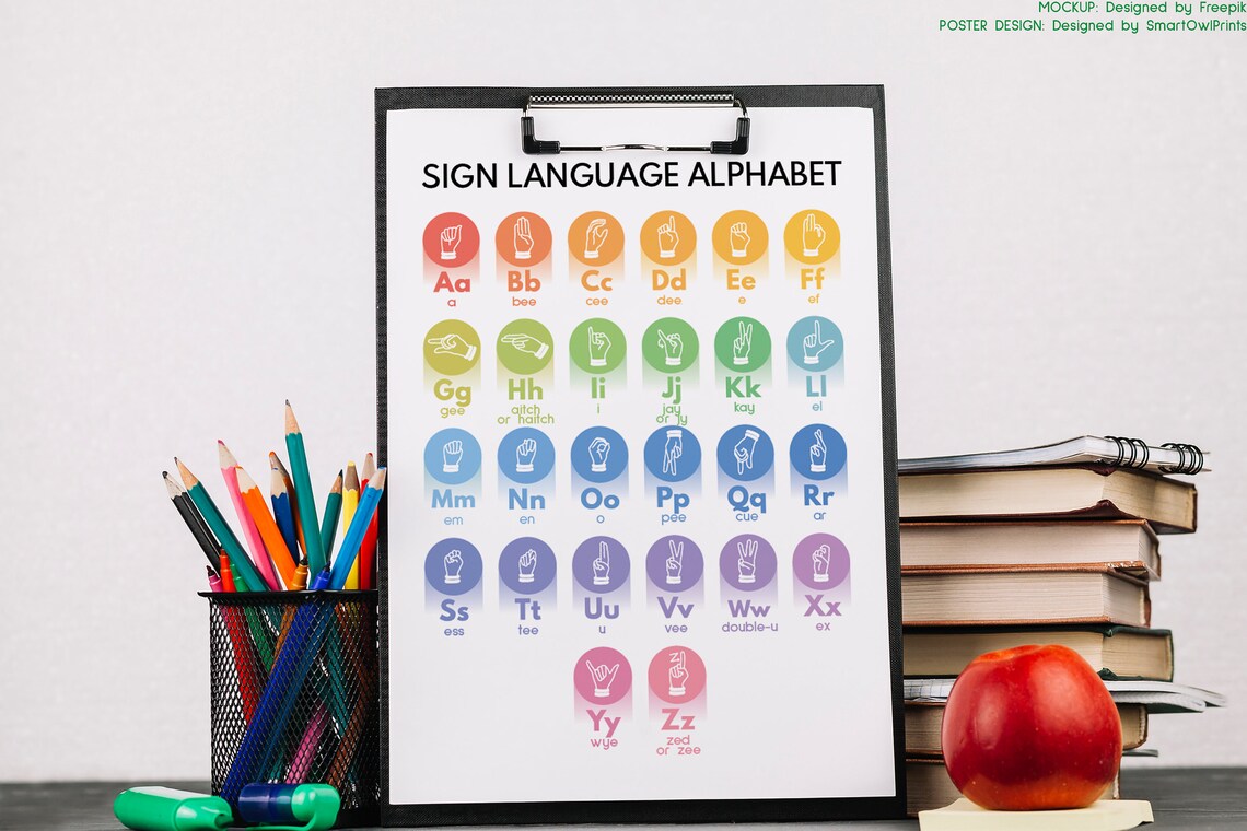 SIGN LANGUAGE ALPHABET Poster, American Sign Language, Homeschool