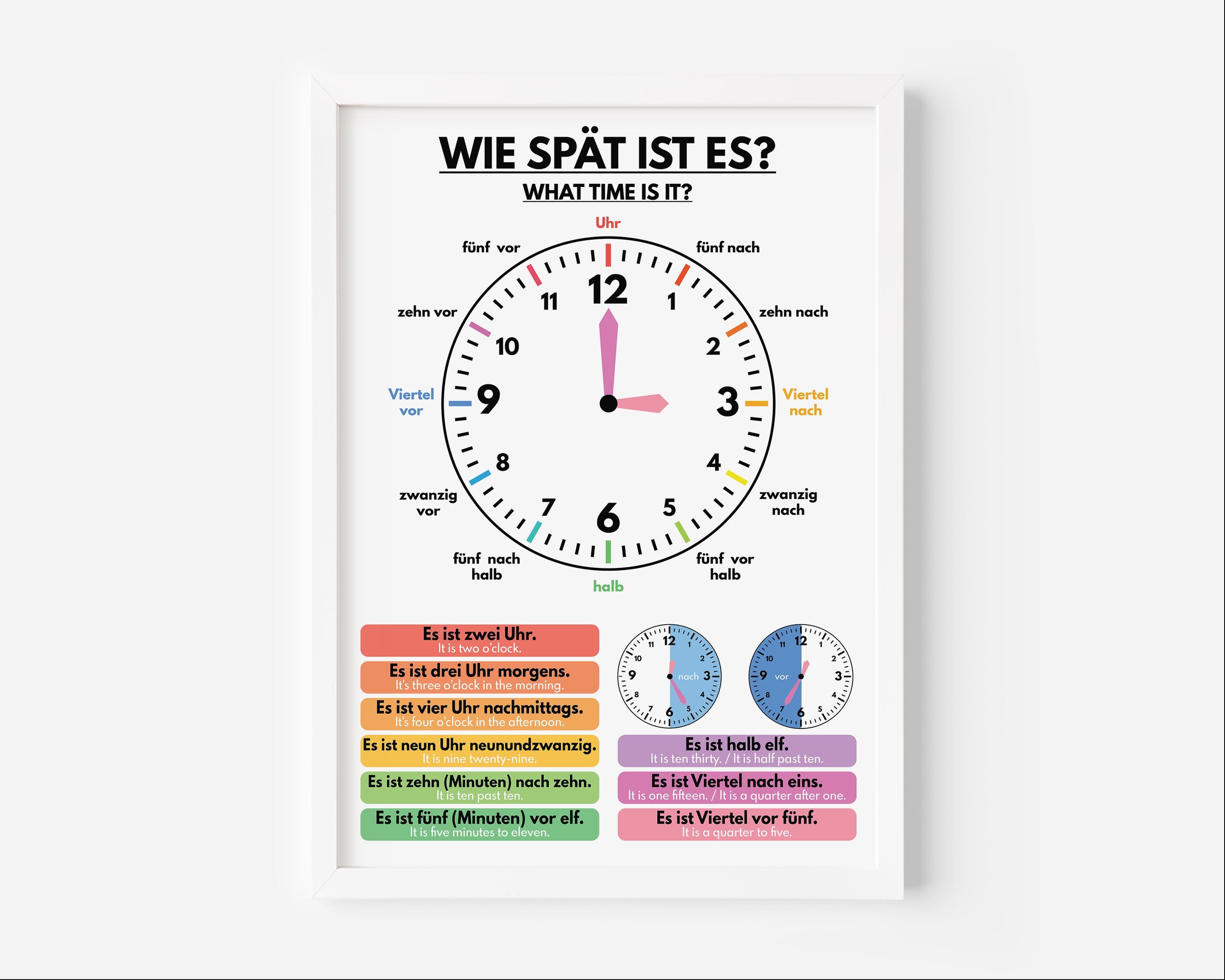German Telling Time Chart Kundendaten #datenmanagement