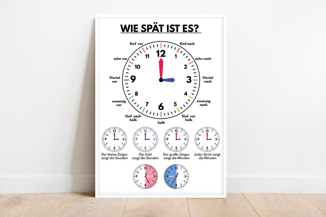 German Time Telling Poster, Classroom Decor (digital Download) - Etsy
