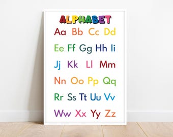 Kids Alphabet Poster: Colorful Classroom Wall Decor (Digital Download)