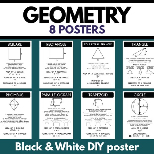 SHAPES FACTS for Kids GEOMETRY Poster Educational Poster Etsy