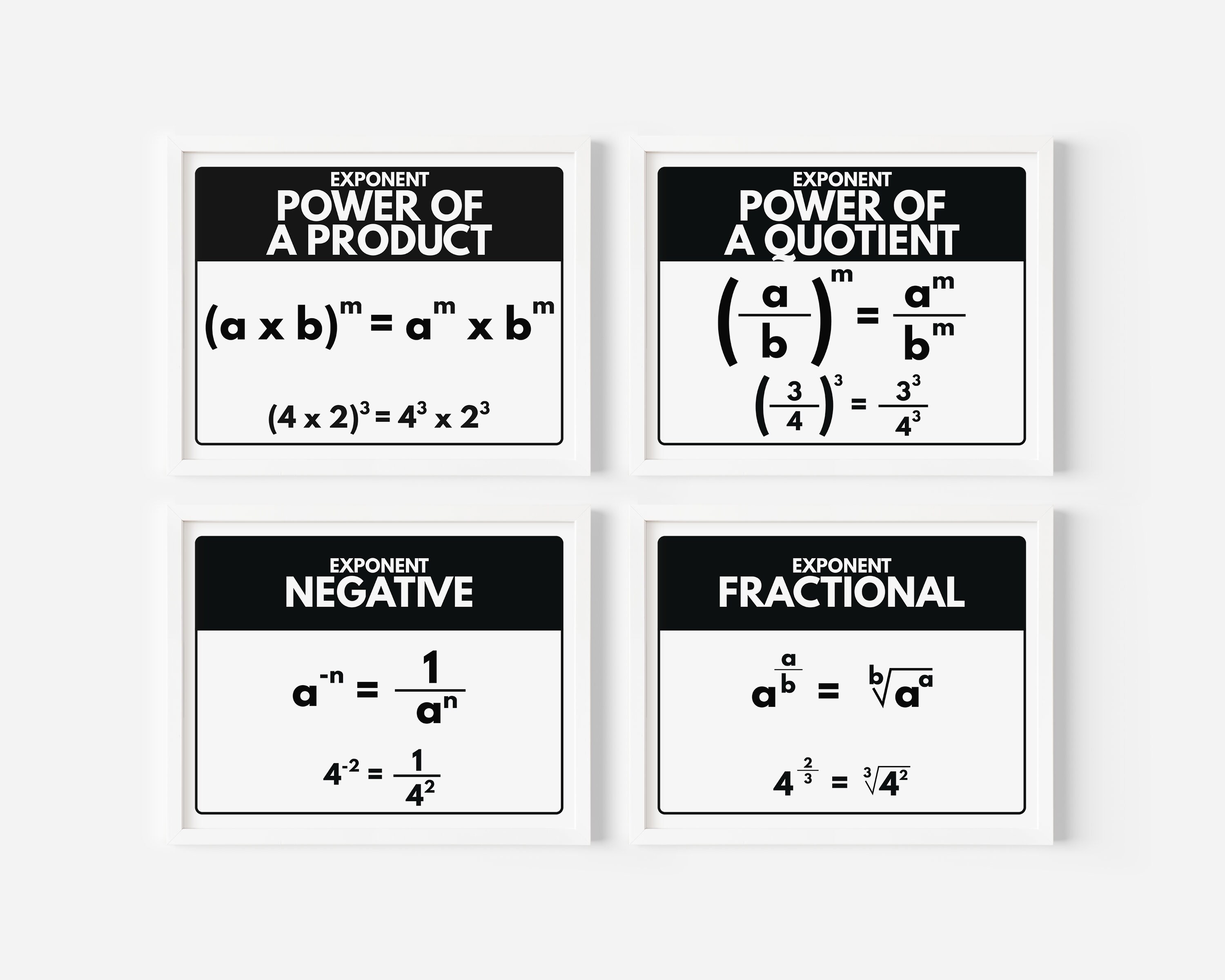 Exponent Rules Poster Set: Math Classroom Decor (digital Download) - Etsy