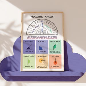 How to MEASURE ANGLES, How to Use a PROTRACTOR, Geometry, Educational ...