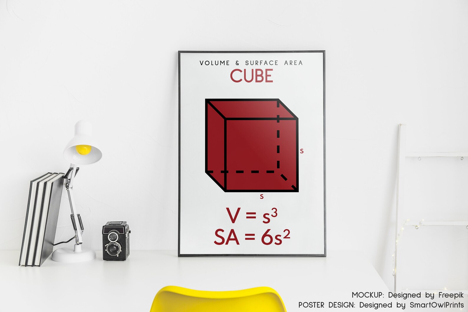 VOLUME and SURFACE AREA Formulas, Set of 8 Posters, Math, Geometry