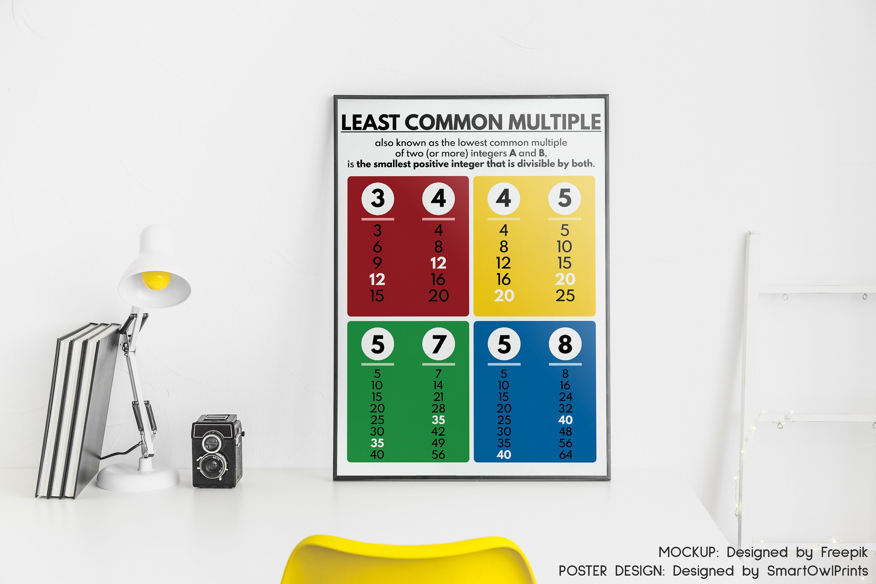LEAST COMMON MULTIPLE Educational Poster Math Poster for - Etsy