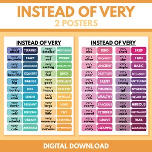 EN LUGAR DE MUY - Carteles de St of 2, decoración para aulas de inglés, póster para aulas de inglés, carteles educativos, imprimibles, descarga digital