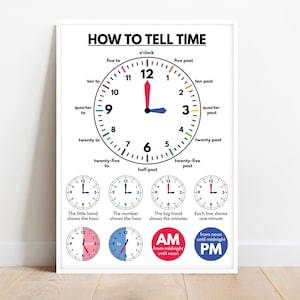 DIRE L&#39;ORA, Poster didattici, Che ore sono, Risorse per insegnanti, Imparare con l&#39;orologio è facile e divertente, Decorazioni per la classe, Download digitale