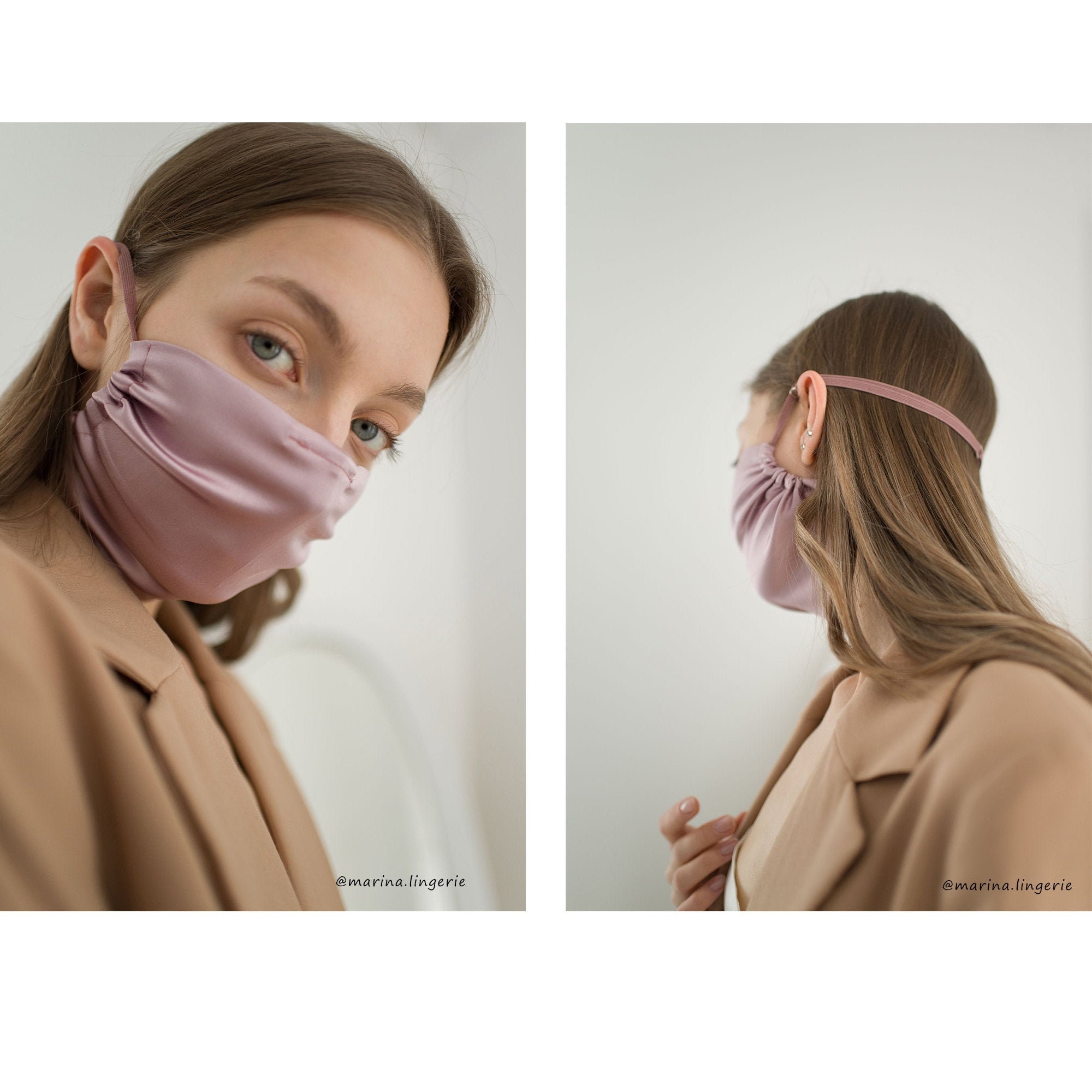 Silk face mask Nose wire face mask PACK of 3 Mouth masks Etsy