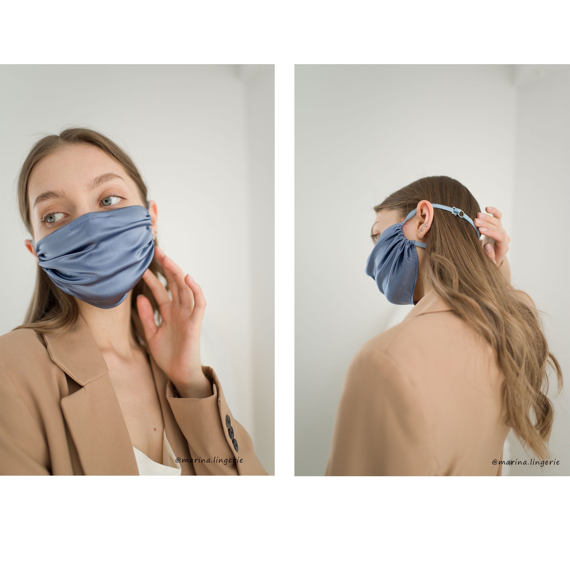 Silk face mask Nose wire face mask PACK of 3 Mouth masks Etsy