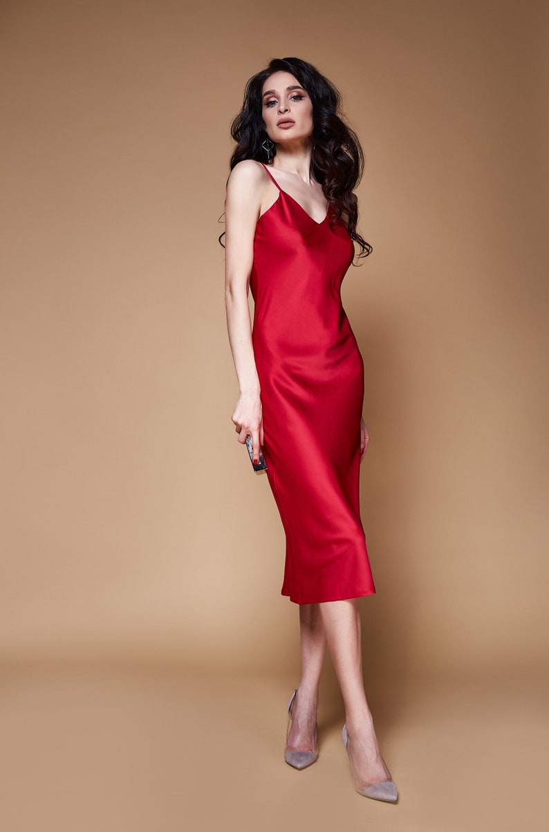 silk midi dress wedding guest