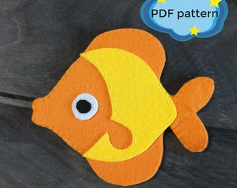 felt fish finger puppet pdf sewing pattern