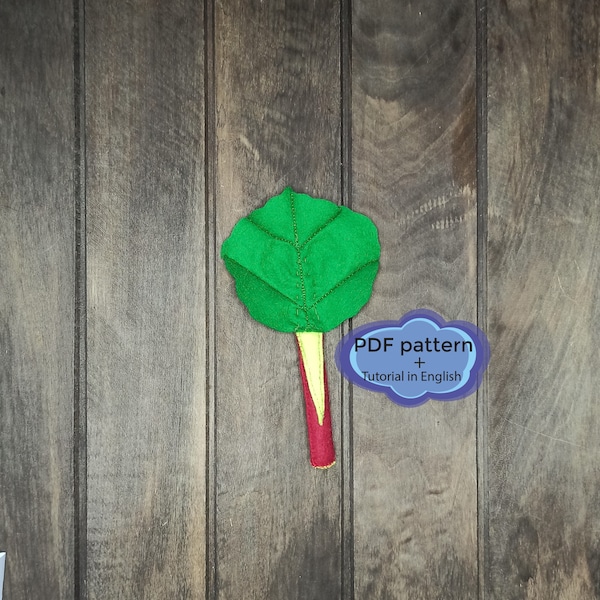 felt rhubarb, pdf sewing patterns, felt veggies