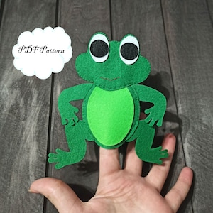 felt frog finger puppet sewing pattern