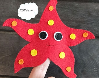 felt starfish pdf, felt finger puppet
