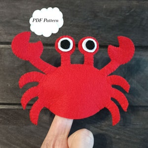 felt crab  sewing pattern finger puppet