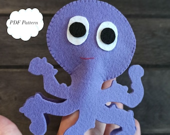 felt finger puppet sewing pattern octopus