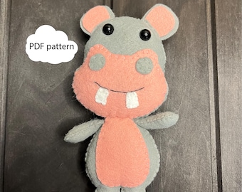 Handmade Hippo Sewing Pattern - Ideal for Safari Nursery Decor