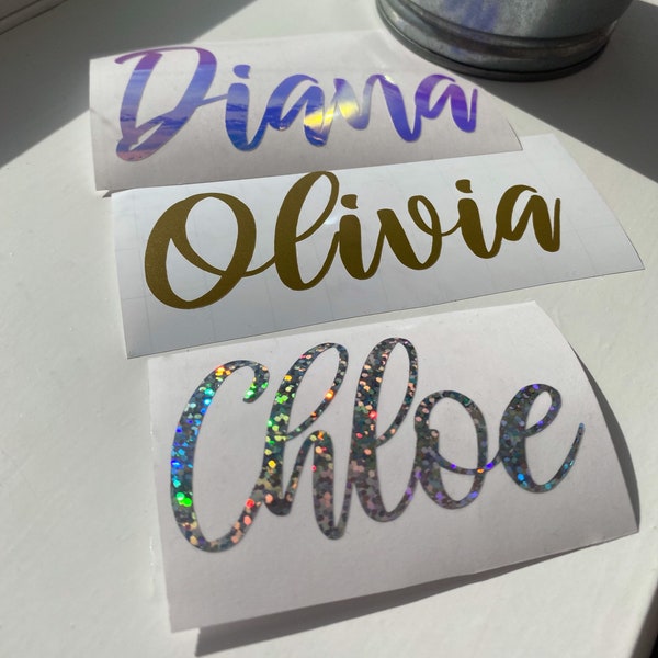 Vinyl Name Stickers, For Water bottles, Calligraphy stickers, Bridesmaid names, Personalised gift, Birthday Gift, Customised name, decals