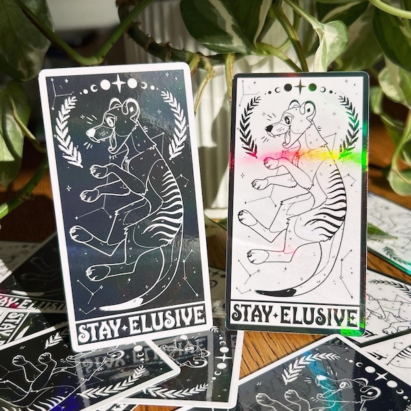 STAY ELUSIVE Thylacine Holographic Sticker