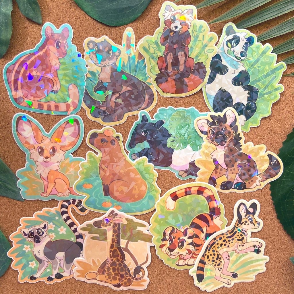ZOO ANIMALS Sticker Set