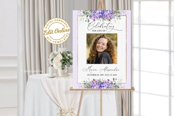  Personalized Funeral Welcome Sign, Celebrating The Life of  Love One Poster Sign, Memorial Sign, Celebration of Life Sign, Funeral Decor,  Celebration of Life Decorations, In Memory of Loved One 