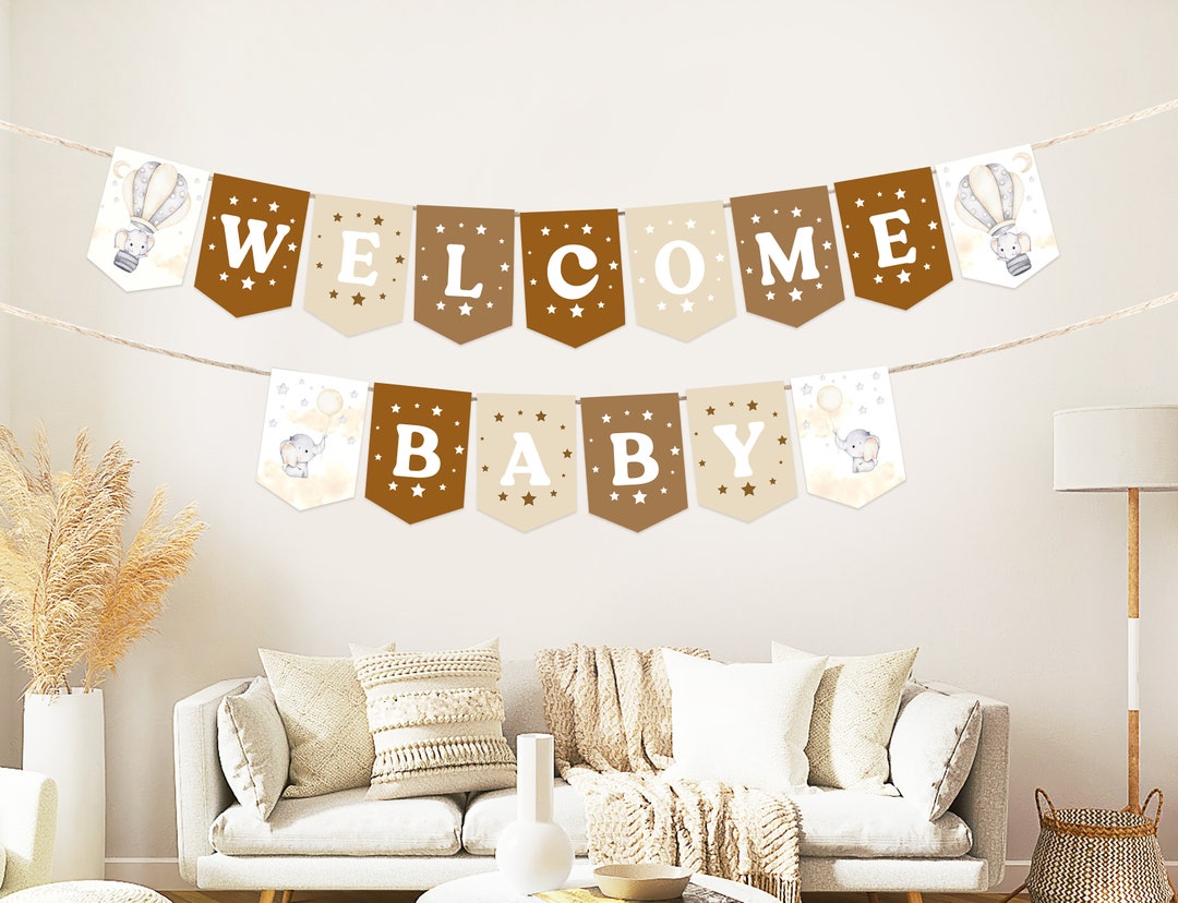 Baby Shower Pennant Banner Template Baby Shower Bunting - Etsy