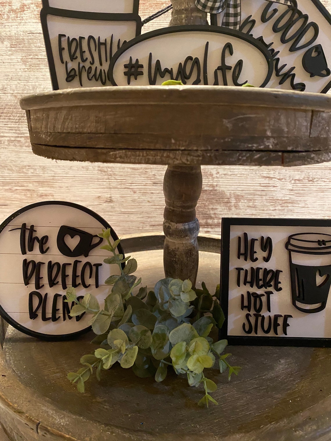 Coffee Bar Tiered Tray Decor/ Mug Life Tiered Tray Decor/ Etsy